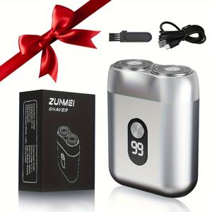 TEMU 남성용 휴대용 전기 면도기 | 디지털 디스플레이, 300mAh 리튬 배터리, USB 충전식, 습식/건식 겸용, 가정, 사무실, 자동차, 출장, 남자친구 또는 아버지에게 완벽한 선물