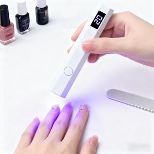 TEMU 휴대용 무선 젤 네일 램프 - LCD/UV 프리 디스플레이, 집에서 사용하는 네일 살롱 및 여행용 컴팩트 핸드헬드 램프, 빠른 건조 기능 (어댑터 미포함) - 네일 아티스트를 위한 이상적인 선물