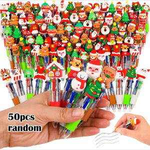 TEMU 50개 크리스마스 4-In-1 볼펜 (, 눈사람, 징글베어 등 다양한 만화 디자인). 편안한 그립감으로 선물용으로 적합하며 크리스마스 스타킹 채우기에 완벽합니다.