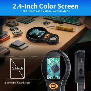 TEMU 휴대용 디지털 현미경 500배율 포켓 마이크로스코프, 2.4인치 스크린 및 2MP 카메라 내장 - 컴퓨터/노트북/스마트폰 호환 - 아이폰, 동전/회로 기판 검사, 보석 및 모바일 수리용