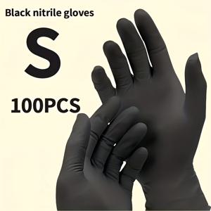 TEMU 100개입 일회용 니트릴 장갑, 다목적 가정용 청소 장갑, 방수, 문신, 미용, 청소용 (블랙), 양손 겸용, 일회용 장갑,타투 장갑,유연한 장갑,꼭 맞는 장갑,고품질 장갑,내구성 있는 장갑, 장갑,살롱 사용