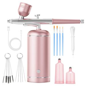 TEMU 48PSI 고압 무선 에어브러시 키트 (컴프레서 포함) - 무선 충전식 에어브러시 시스템, 0.3mm 노즐 & 클리닝 브러쉬, USB 전원 (내장 배터리), 네일 아트, 메이크업, 페인팅, 전문가용 에어브러시, 에어브러시 키트|네일아트