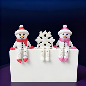 TEMU 2개 또는 3개 세트 3D 프린팅 관절 스노우맨 & 눈송이 피규어 - 움직이는 팔다리, 내구성 플라스틱 크리스마스 겨울 장식 / 야외용, 다중 휴일 사용 (할로윈, 하누카, 부활절, 추수감사절) - 축제 선물 세트