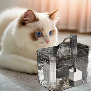 TEMU 신형 1.5리터 대용량 자동 펫 워터 디스펜서 (고양이/개/반려동물용). USB 전원, 배터리 불필요, 무소음 작동, 안전하고 신뢰할 수 있는 자동 물 순환 시스템