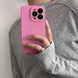 TEMU 애플 17 Pro Max 아이폰 17용 고품질 반투명 로즈 핑크 유리 케이스 - Niche 14 Pro/15 Pro/16 Pro/17 Pro 신형 모델과 호환, 16 Pro Max를 위한 풀 커버리지 및 낙하 방지 보호 제공.|아이폰케이스