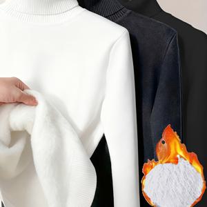 TEMU 남성 클래식 하이넥 스웨터 - 부드러운 스트레치 겨울 니트 재킷, 솔리드 컬러 캐주얼 & 포멀 웨어, 긴 소매 풀오버 코트, 내구성 좋은 쉬운 관리 다용도 스웨터 (손세탁/드라이클리닝) - 사무실, 세미 포멀 이벤트 및 일상 사용