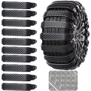 TEMU 10개입 헤비듀티 올테레인 자동차 눈사슬 - 10초 빠른 설치, 재사용 가능 타이어 트랙션 시스템 - SUV, 트럭, 얼음 및 눈길용 - 간편 설치/제거, 대부분의 차량 호환 - 겨울용 타이어|타이어