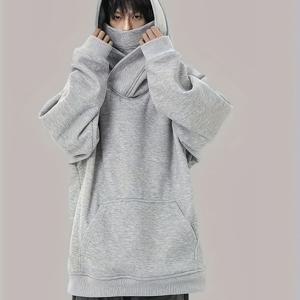 TEMU 남성용 포근한 플리스 후드티 - 캐주얼 루즈핏, 단색, 긴소매, 드로스트링 후드, 가을 & 겨울에 적합, 캐주얼 웨어 후드티, 포근한 후드티, 따뜻한 후드티, 남성 후드티, 남성 풀오버 후드티, 남성 후드티, 남성 가을 옷, 남성 겨울 옷