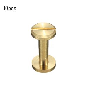 TEMU 10개 세트 헤비듀티 황동 바인딩 스크류/리벳 - 평면 시카고 스터드, 매끄러운 샹크, 톤드 캡 포함 - 가죽 지갑, 벨트, 사진 앨범, DIY 공예용 - 내구성 강한 패스너 (리벳 건 호환) - 8mm (10개)