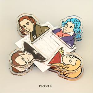 TEMU 음악가 악보 클립 4개 세트, 아크릴 미니 클립, 음악 애호가를 위한 필수품, 귀여운 클래식 음악 액세서리, 모차르트 슈베르트, 창의적인 문구류, 투명 악보 홀더, 페이지 클립, 피아노 악보 클립, 기타 악보 정리용, 피아노 악보 홀더,재미있는 음악 선물,투명한 디자인,내구성 있는 클립,경량 정리함,시트 홀더,기타 연주자들,음악가 선물