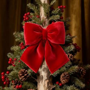 TEMU 아름다운 대형 크리스마스 리본 장식, 크리스마스 장식 리본, 클래식 레드 크리스마스 트리 리본, 실내/실외 크리스마스 트리 장식, 웨딩 장면 배치, 크리스마스 리스 장식, 파티 장식, 선물 포장, 추수감사절, 새해, 데이, 가구 장식가를 위한 완벽한 선택, 휴일 장식, 축제 장식, 장식 리본, 패셔너블한 장식, 고품질 리본, 휴일 리본