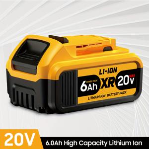 TEMU 1개입 20V Max 6000mAh 리튬 이온 배터리 교체 | 대용량, Dewalt DCB208 DCB200 DCB206 DCB205 DCB204 DCB203 DCB180 호환, 무선, 작업장 장비를 위한 오래 지속되는 전력