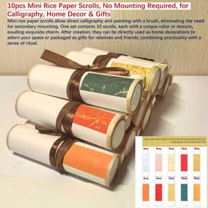 TEMU 10팩 미니 쌀종이 스크롤 - 전통/동남아시아 스타일 캘리그라피 & 종이, 장착 불필요, DIY 아트, 홈 데코, 아시아 아트 수업용 준비 완료, 캘리그라피 연습용 대량 쌀 롤 (10장)|캘리그라피