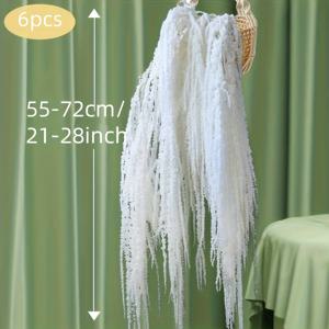 TEMU 6개 인조 아마란쓰 꽃 - 웨딩 아치, 가정 및 웨딩 센터피스, 사진 촬영 소품, 신부 부케 액세서리용 흰색 비단 장미 행잉 플라워