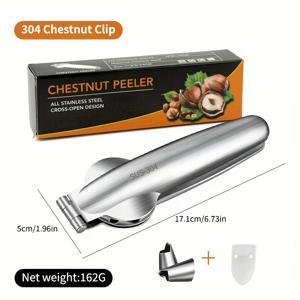 TEMU 헤비듀티 스테인리스 스틸 밤 집게 & 견과류 까기 - 304 스틸 오프너, 크로스 조 디자인, 헤이즐넛, 호두, 밤용 - 쉬운 껍질 벗기기 주방 도구