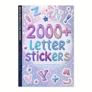 TEMU 2000+개 알파벳 스티커 - 글리터 파스텔 & 네온 색상, 반짝이는 글자, 숫자, 기호, 하트, 별, 리본이 있는 자체 접착 광택 종이 - 스크랩북, 정크 저널, 선물 장식용 - 여성, 스크랩북 용품에 적합