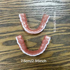 TEMU 새로운 업그레이드된 완전 치아 - 남녀 모두에게 자연스러운 외관, 간편한 설치 및 제거, 편안한 상악 및 하악 치아 (교체 치아) - 저렴한 가격, 치아 관리 | 자연스러운 외관 | 간편한 설치