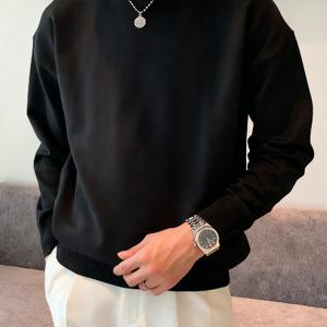 TEMU 남성용 화이트 오버사이즈 소프트 니트 스웨터 - 하이넥 터틀넥 칼라, 긴소매 겨울 따뜻한 코트 캐주얼 & 포멀 웨어, 세탁기 사용 가능 루즈핏 스타일 재킷 (노-디자인) - 다용도 오피스 & 아웃도어 스웨터