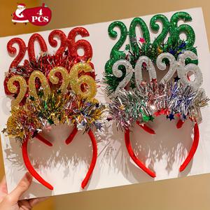 TEMU 4개 세트 여아용 반짝이는 2026 크리스마스 & 새해 헤어밴드, 별 & 시퀸 디자인으로 분위기, 크리스마스 파티와 새해 의상에 완벽한 페스티브 스타일, 친구를 위한 이상적인 선물, 특별한 날을 위한 의상, 디자인,시퀸 헤어밴드,반짝이는 시퀸,가벼운 헤드웨어,반짝이는 헤드웨어,소녀용 헤어밴드,젊은 여성들,십대 소녀들