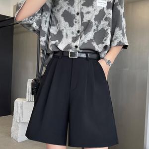 TEMU 여성용 봄 여름 데일리 얇은 하이웨스트 통기 루즈핏 정장 반바지 포켓 a라인핏 캐주얼 반바지 편안한 5부 팬츠