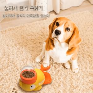 TEMU 애견 간식 러버덕 나오는 훈련 고양이 강아지 작은 노란 오리 투식기 러버덕 애완동물 투식기 강아지 인터랙티브 장난감 훈련 자동 먹이기 수동 프레스 식품 분배기 내구성 청결 쉬운 플라스틱 오리 디자인 실내/외 게임 가능한 안전 재료