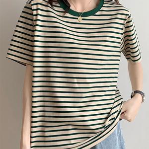 TEMU 여성 여름 반팔 티셔츠 라운드넥 루즈핏 캐주얼 데일리 면