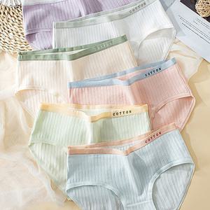 TEMU 여성 솔리드 데일리 순면 착용감 배기원단소프트 레터링 나염 컬러풀 스판 팬티 삼각팬티 6종 세트