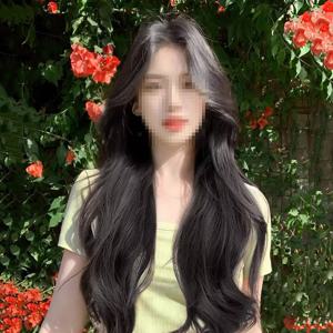 TEMU 자연스러운 웨이브 펌 긴머리 통가발 네츄럴 앞머리 롱 웨이브 가발 부분가발 앞머리가발 여성가발 정수리가발 통가발긴머리