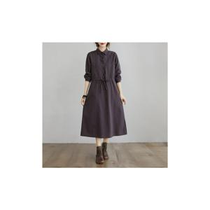 TEMU 샤이닝포인츠 여성 원피스 빅사이즈 롱원피스 린넨원피스 가을 원피스