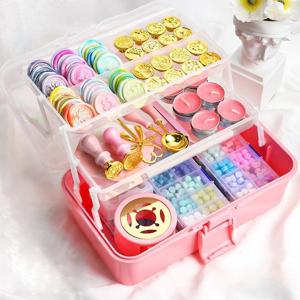 TEMU 대용량 실링 입문 실속 DIY세트 청첩장 도장 인장 씰링 1건（1000g）