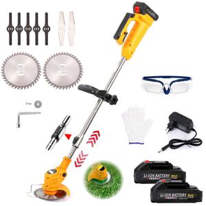 TEMU ocicc 무선예초기 전기 충전식 ,배터리 2개 포함 휴대용 전기 잔디톱 잔디 관리용 확장 가능한 트리머