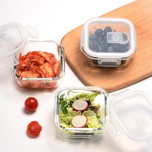 TEMU 컴팩트 유리 밀폐 용기 320ml 6개 전자레인지 냉동 겸용 냉동밥보관용기 뚜껑 포함 밀폐 방수 도시락통 반찬통으로 활용