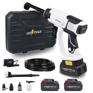 TEMU 우스틴스 무선 고압 세차기 분무기 충전식 휴대용 가정용 대용량 충전식 리튬 배터리 자동차 가정 욕실 및 바닥 청소용 내구성 있는 구조