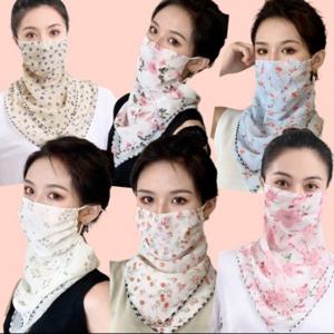 TEMU 당일배송 쉬폰 마스크 겸용 스카프 햇빛가리개 자외선차단마스크