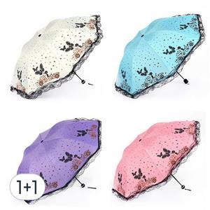 TEMU 1+1 자외선차단99% 나비 양산 레이스