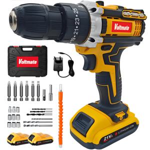TEMU [국내발송] 독일 21V 다용도 전동드릴 35N 빅토크해머드릴무선 가정용전동드라이버 임팩트드릴 해머전동드릴 배터리 2개 세트