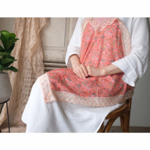 TEMU 로맨틱 손수건 겸용 앞치마 플라워 레이스 화방 까페