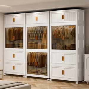 TEMU 대용량 폴딩 옷장 수납장 다용도 리빙박스 정리함 양문 및 접이식 디자인 침실/거실/사무실이 실용적이고 조립이 용이함 -다양한 조합으로 손쉽게 코디 가능 추석선물 할로윈선물 크리스마스선물