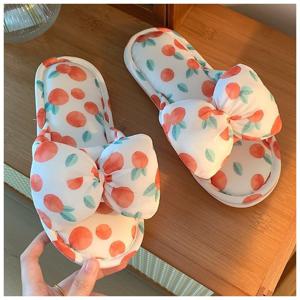 TEMU [] 3중 쿠션 달콤한 앵두 리본 쿠션 푹신한 층간소음방지 실내화 미끄럼방지 거실화 슬리퍼