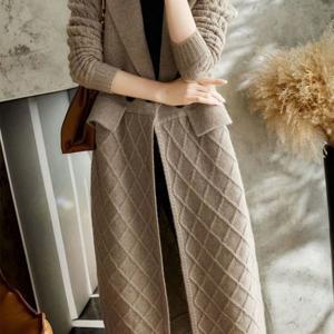 TEMU 템퍼먼트와 웨스턴 스타일 롱 오버니 가디건 여성 가을 겨울 루즈핏 코리안 스타일 슬리밍 코트 스웨터 코트