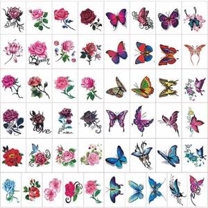 TEMU 헤나 문신테이프 꽃타투 문신 스티커 판박이 문신스티커 50종 20종 눈썹문신 타투스티커 플라워