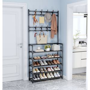 TEMU 프란다스 모자와 신발을 위한 혁신적인 5단 디자인 신발틀 입구 다층 가정용 실내 간이 임대집 먼지 덮개 출입문 좁은 신발장 햇볕을 가리는 커튼