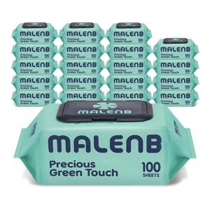 TEMU 마렌비 아기물티슈 100매X20팩(55평량/엠보/캡형)