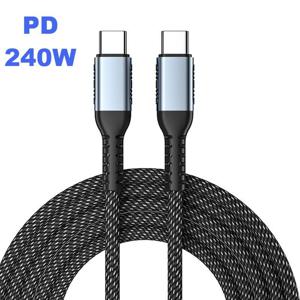 TEMU PD 초고속 충전 케이블 240W C to C 케이블 1m 240W USB-C to USB-C 케이블 내구성 강화 Type-C 충전기 와이어, Mac용 USB 케이블 MacBook Pro, Xiaomi, Samsung 노트북용 디지털 디스플레이
