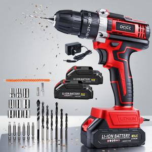 TEMU ocicc 고출력 충전식 충격 드릴 전동 충격 전기 드릴 충전식 무선 저전력 드릴 홈 수리 도구 키트 가정용 일상 수리 및 야외 울타리 유지보수 다목적