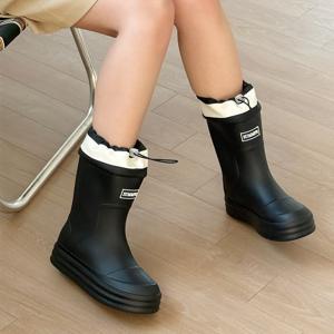 TEMU [shoesn] 여성 스트링 포인트 미들 장화 레인부츠 sn1070