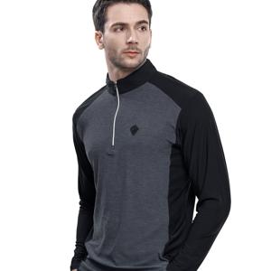 TEMU 남성용 신축 원단 배색 긴팔 집업 티셔츠 더비긴즈 (SY32LT005M)