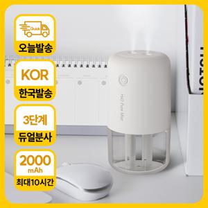 TEMU 모란카노 듀얼 분사 휴대용 미니 가습기 무드등 탁상용 사무실용 무선 충전식 차량용 대용량 가습기 조용한 저소음 디자인 필터 증정 겨울 감성 인테리어 필수템 선물용 추천