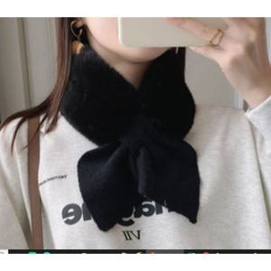 TEMU 리프 페이크 퍼 목도리