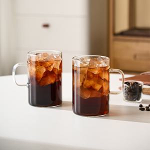 TEMU 4P/6P 500ML 투명 보온 유리 머그컵 손잡이 홈카페 전용 차 라떼 우유용 식당과 오피스 가정 모두 적합